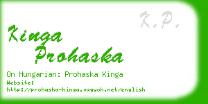 kinga prohaska business card